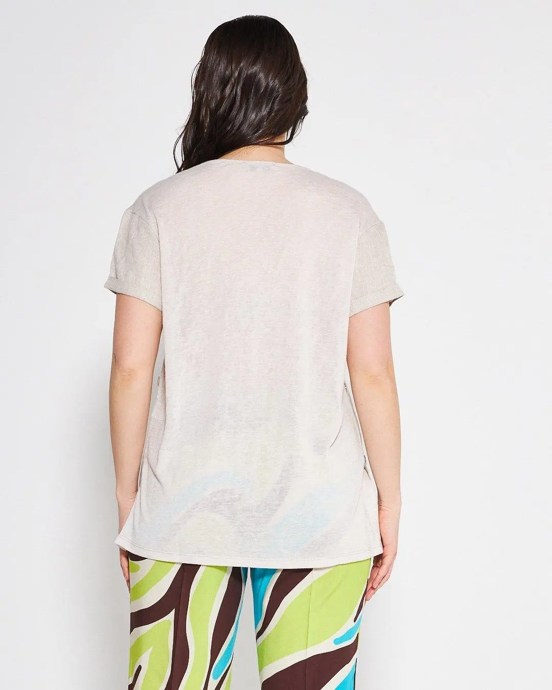Blusa  scollo a V NATURALE - Image 5