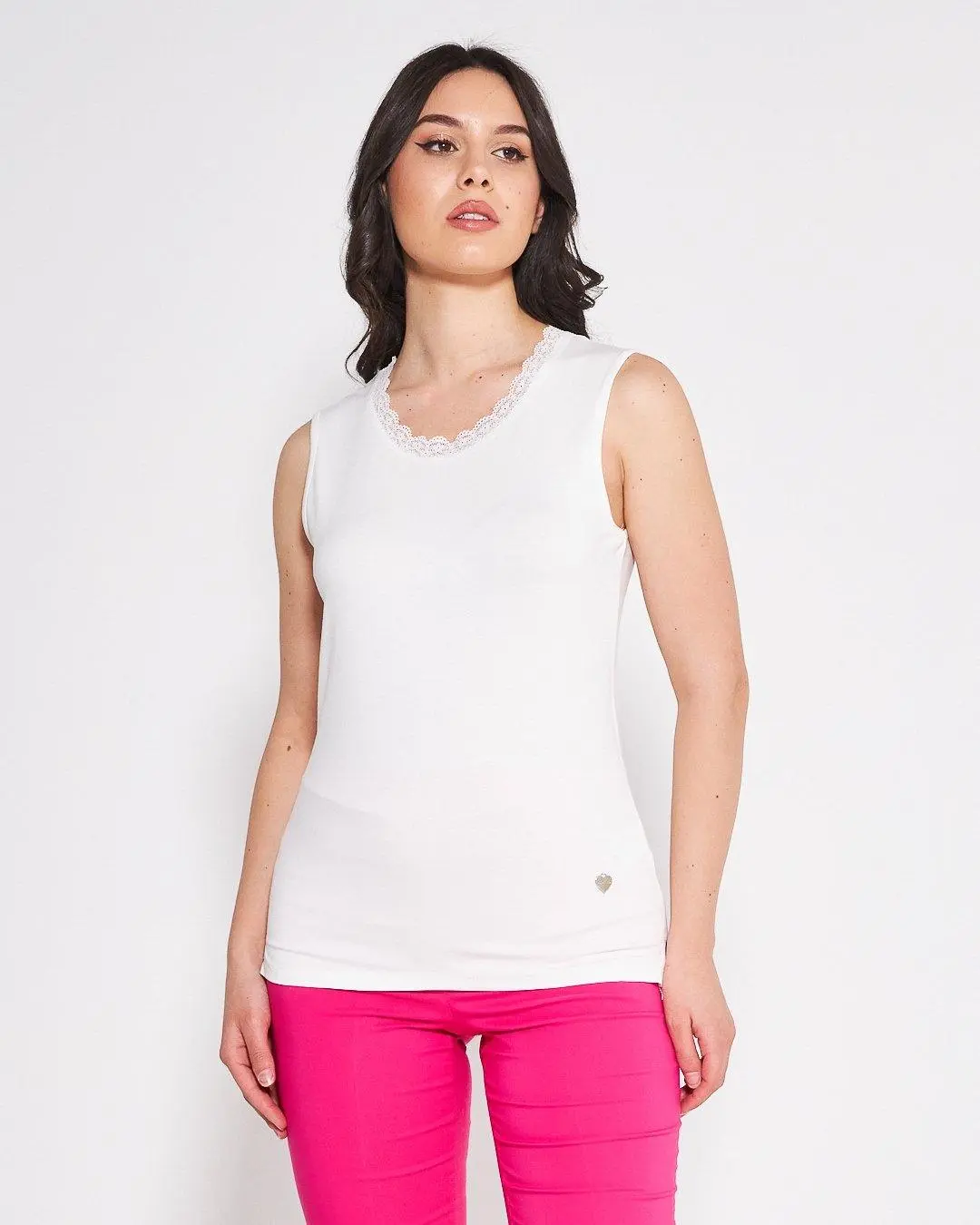 Canotta pizzo WHITE - Image 3