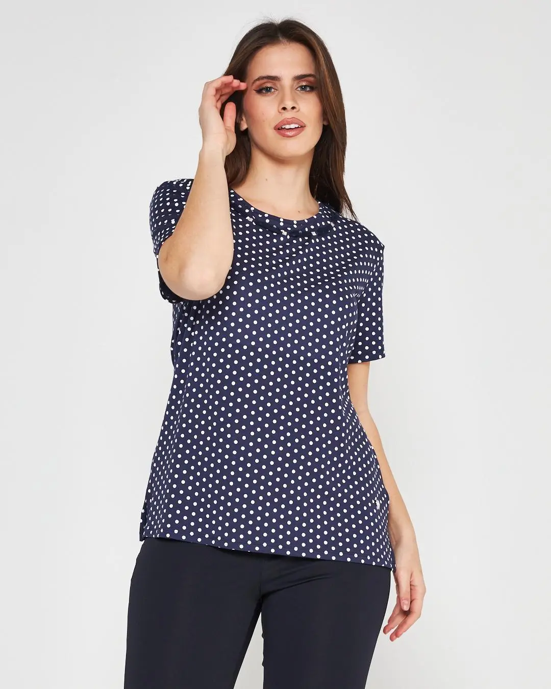 T-shirt pois BLUE NAVY