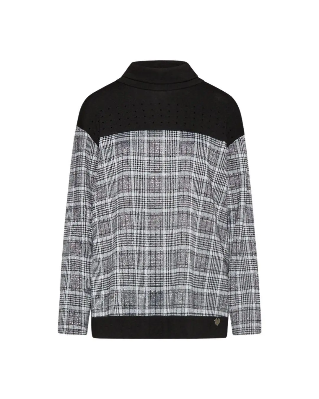 Maglia in fantasia tartan NERO-ARGENTO