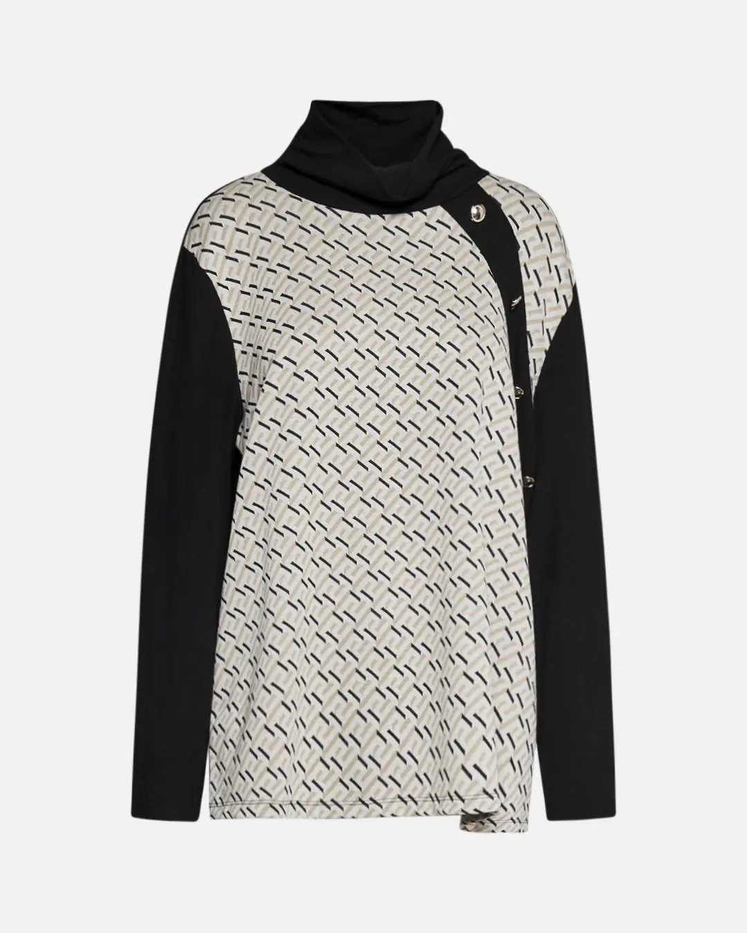 Maglia bottoni fantasia NERO