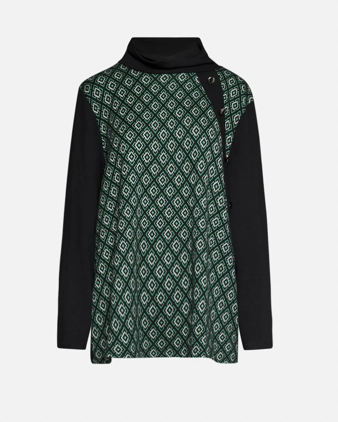Maglia bottoni fantasia VERDE
