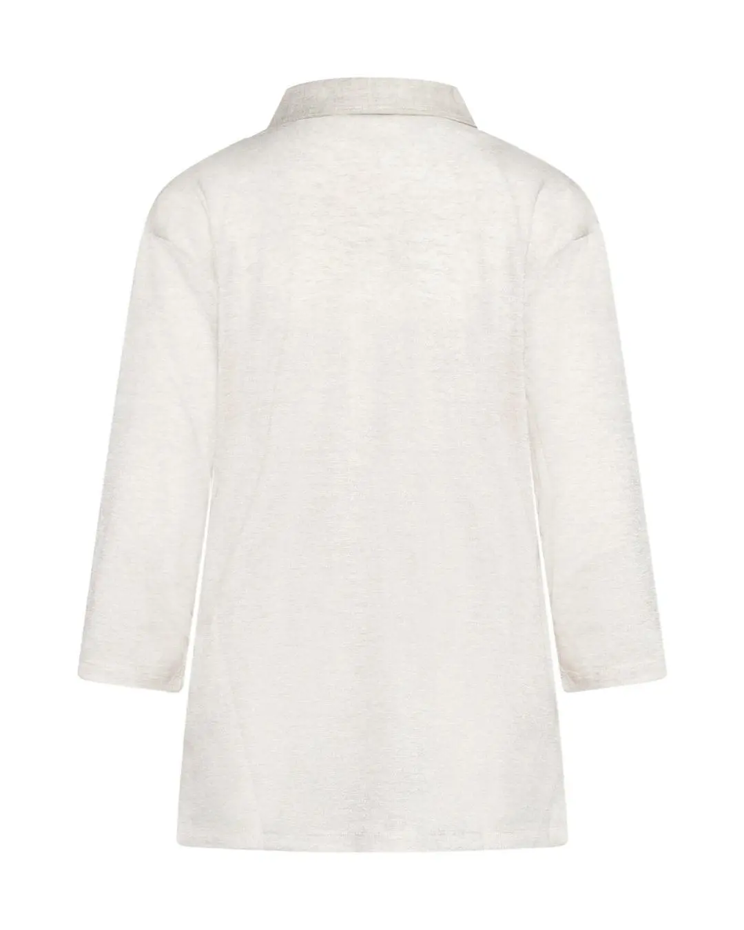 Blusa bimateriale con colletto NATURALE - Image 3