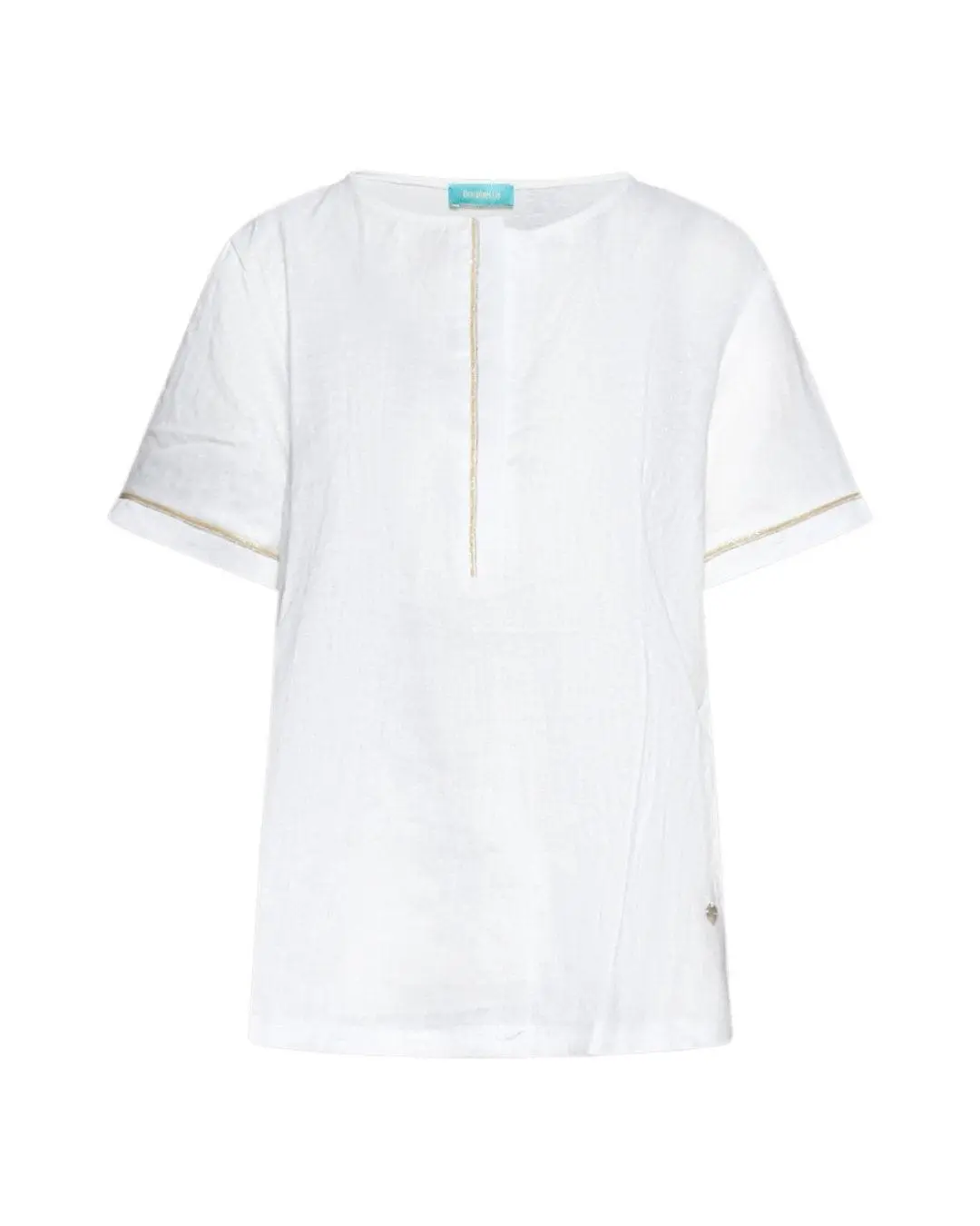 Blusa bimateriale WHITE - Image 2