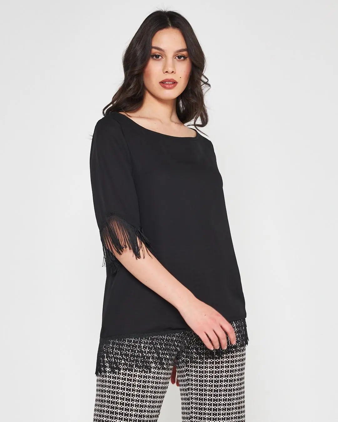 Casacca frange Nero - Image 3
