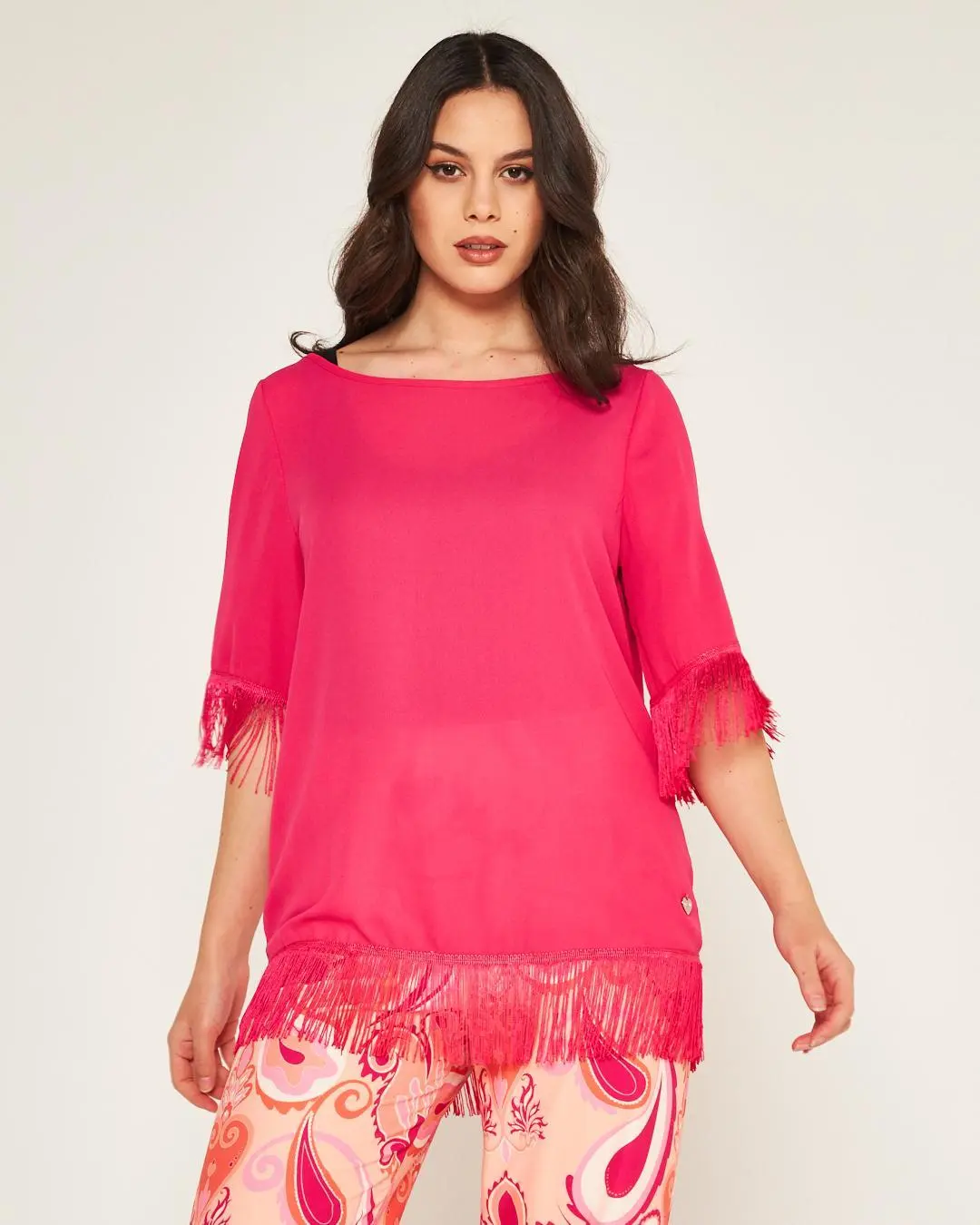 Casacca frange Fucsia