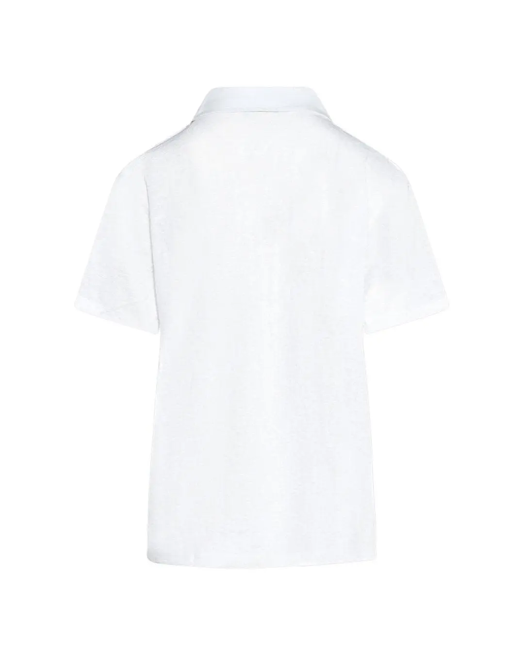 Blusa in lino con scollo a V WHITE - Image 2