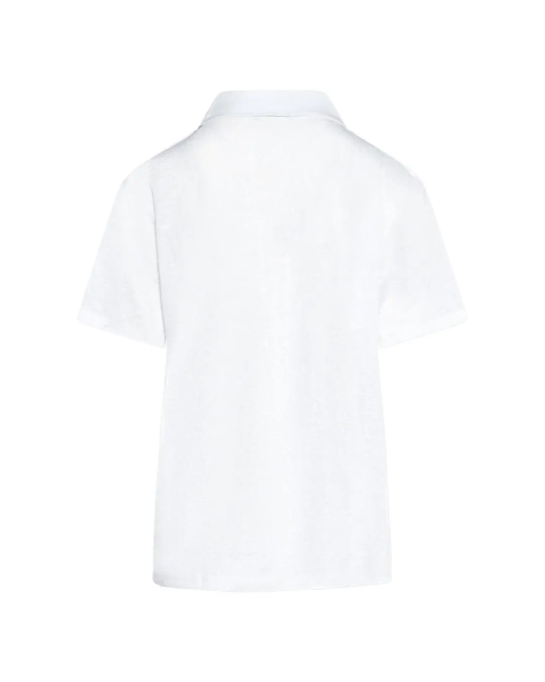 Blusa in lino con scollo a V WHITE - Image 3