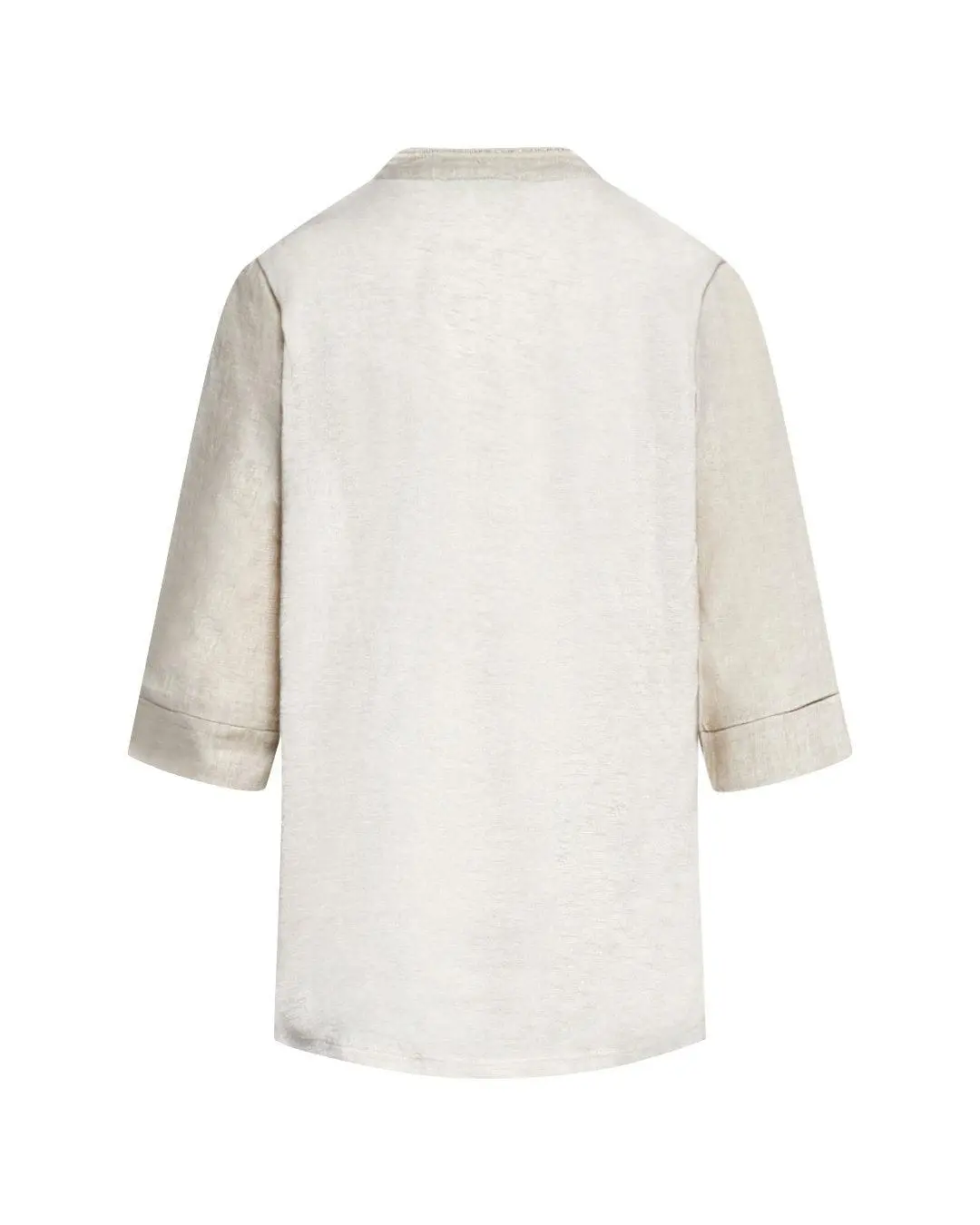 Blusa in lino con dettaglio gioiello NATURALE - Image 3