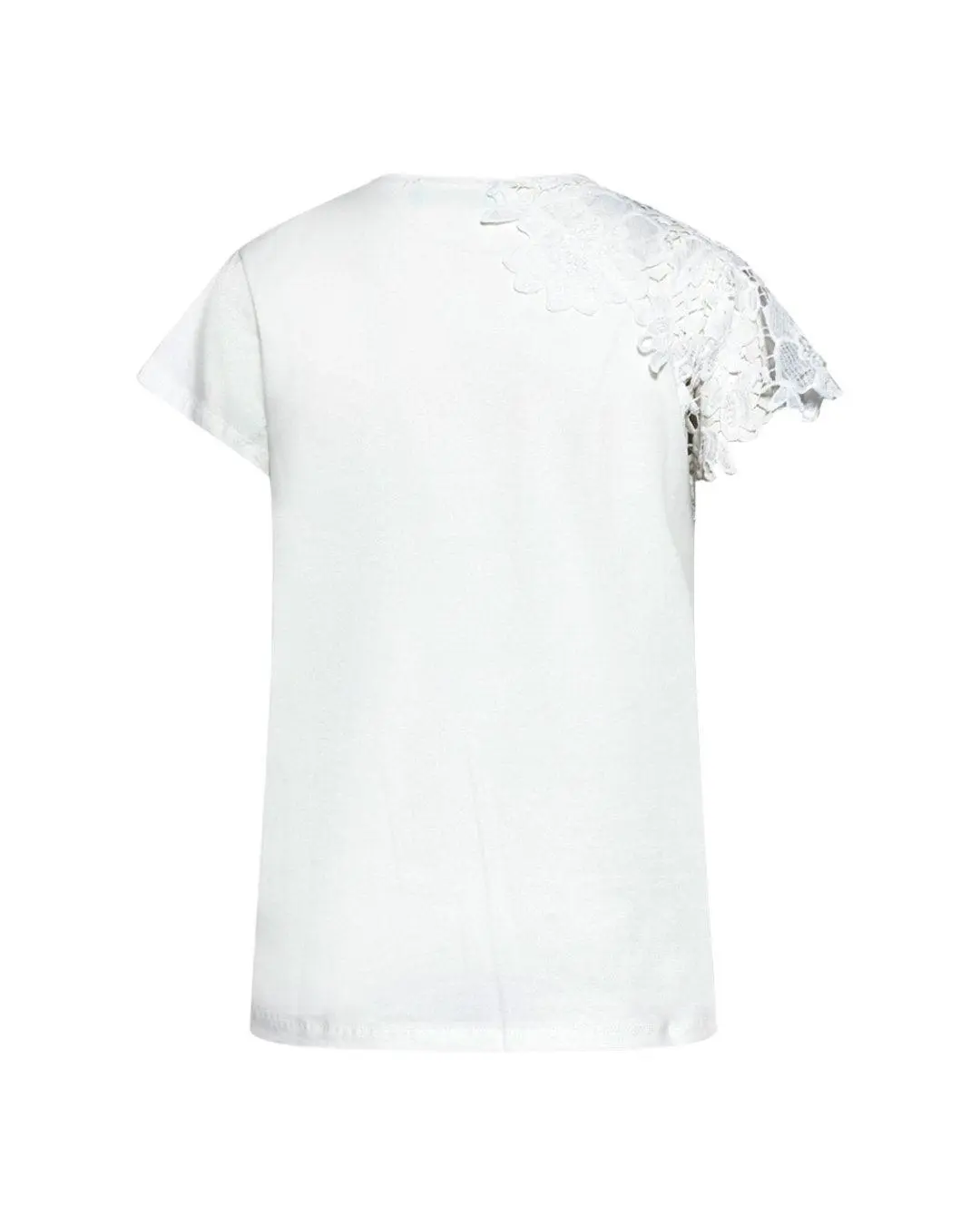 T-shirt con dettaglio in macramé WHITE - Image 2