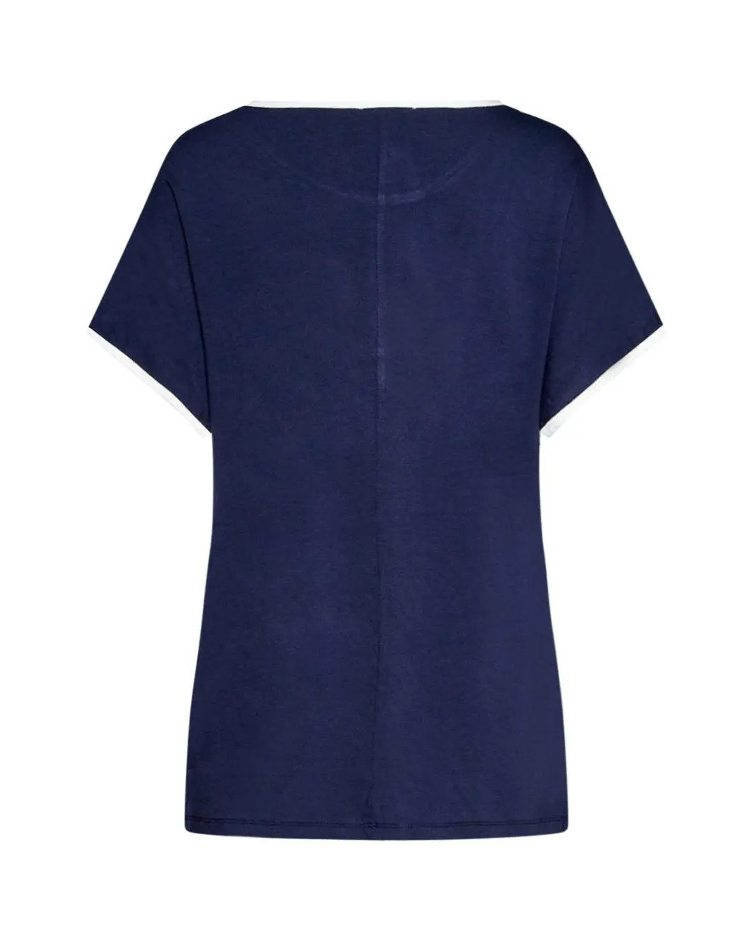 Maglia bicolore con paillettes BLUE NAVY - Image 3