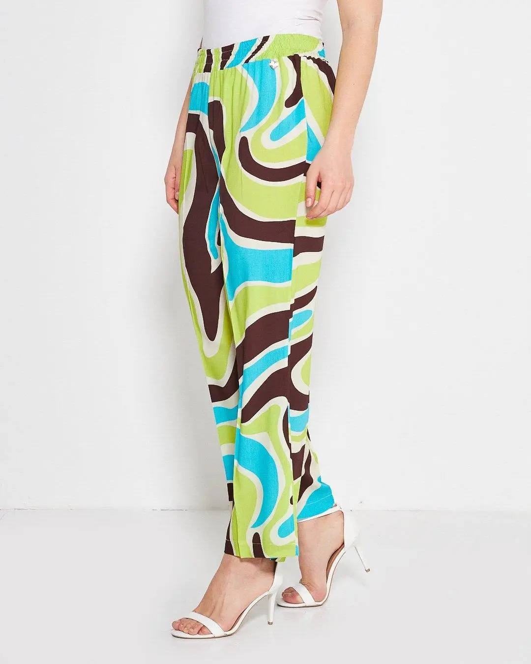 Pantalone in fantasia astratta MORO - Image 3