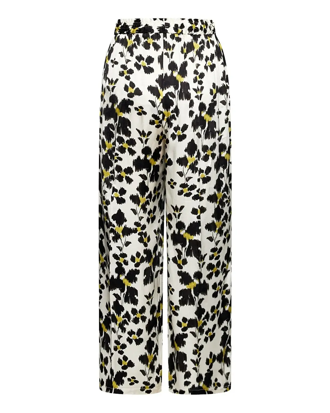 Pantalone in fantasia floreale NERO-OLIO