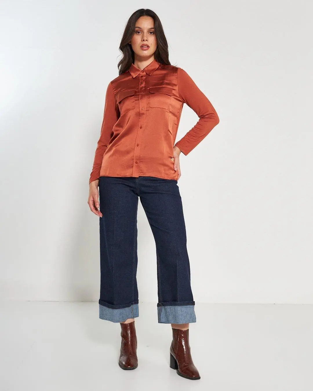 Camicia bi-materiale CANNELLA - Image 8