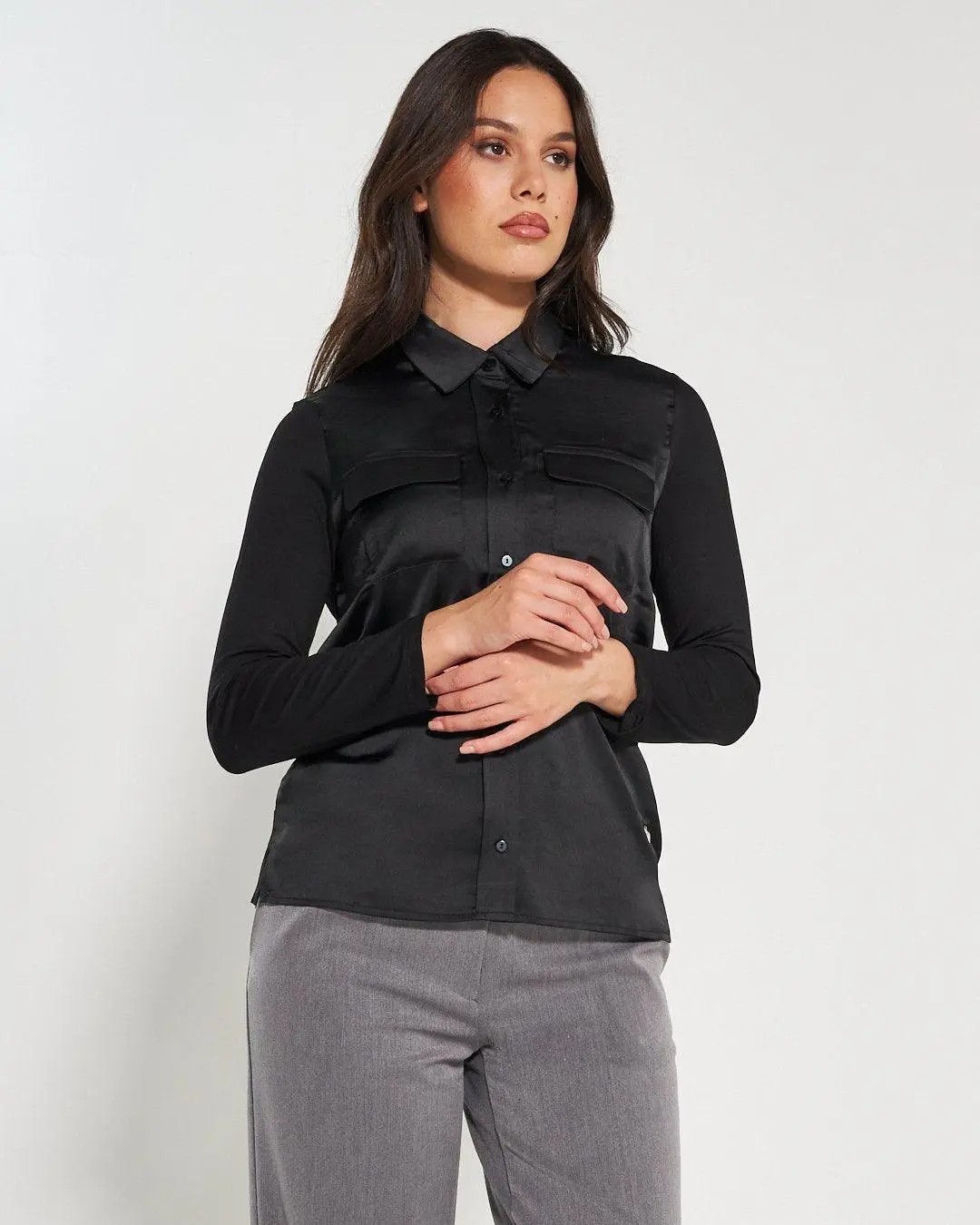 Camicia bi-materiale BLACK - Image 4