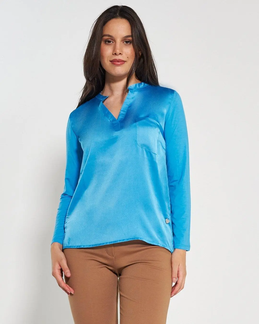 Blusa bi-materiale PAVONE - Image 4