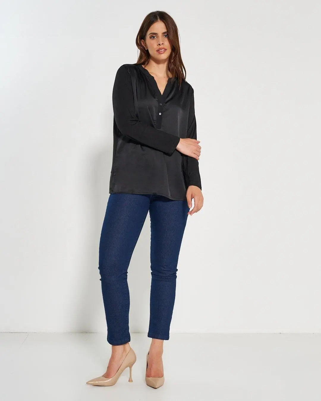 Blusa bi-materiale BLACK - Image 6