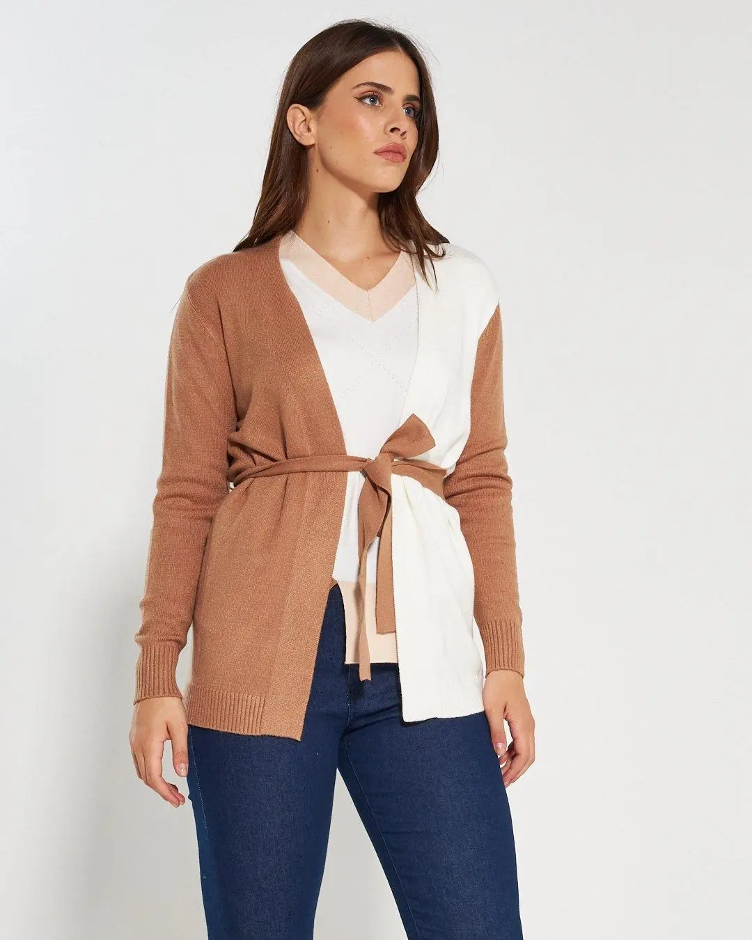 Cardigan con cintura CAMMELLO - Image 4