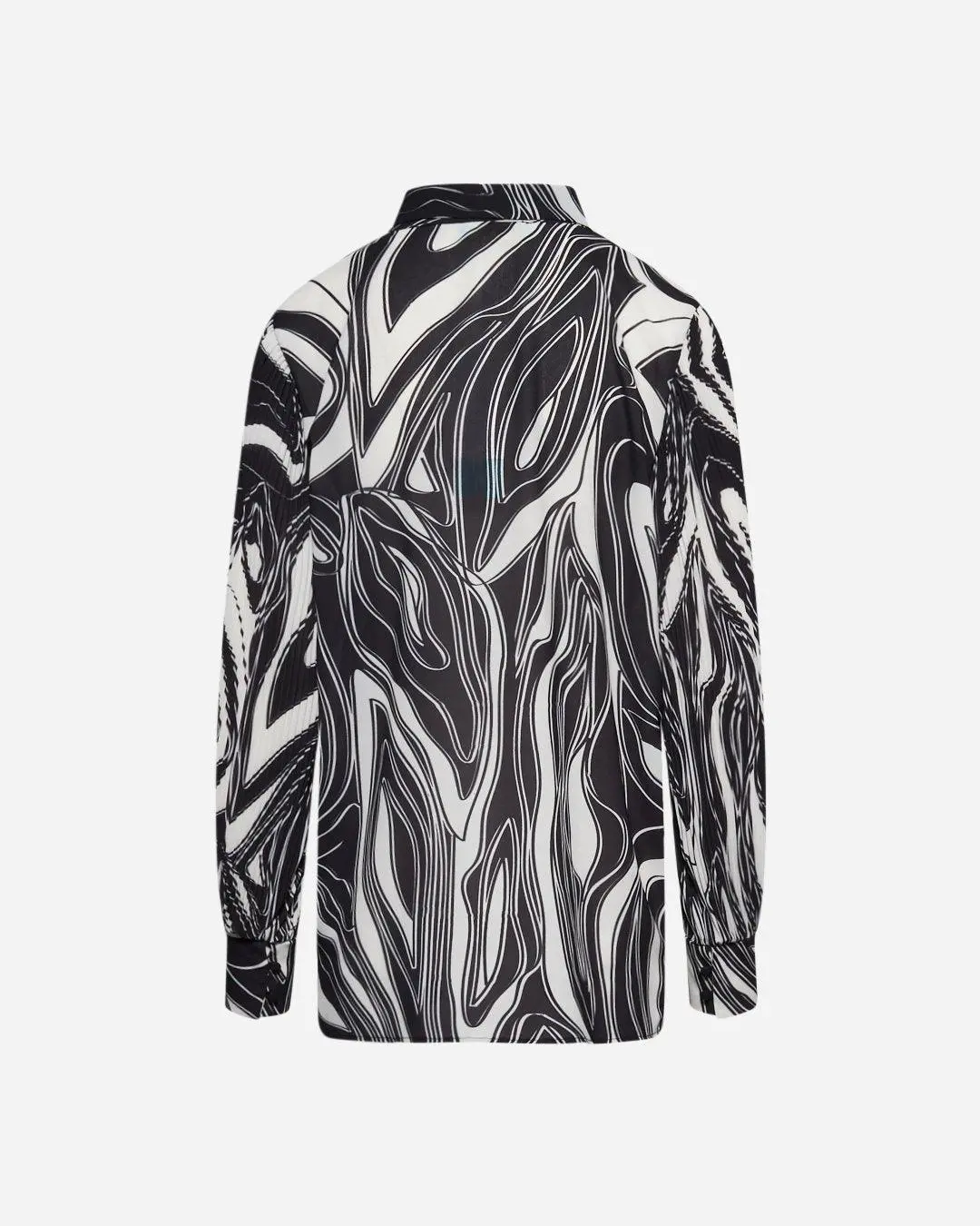 Camicia plissè fantasia NERO - Image 3