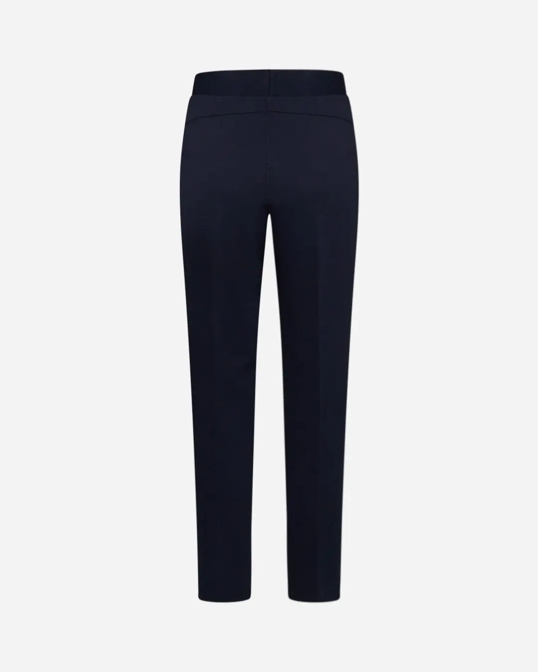 Pantaloni slim fit con vita elastica e dettaglio frontale di piega di stiro BLU - Image 3