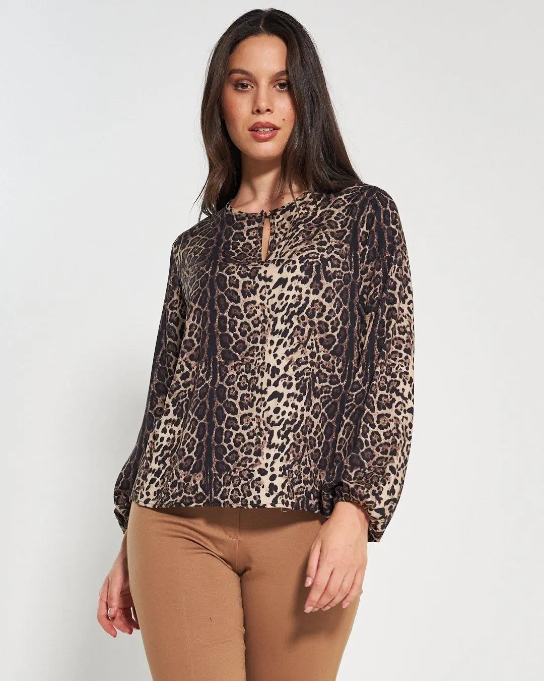 Blusa fantasia animalier NERO