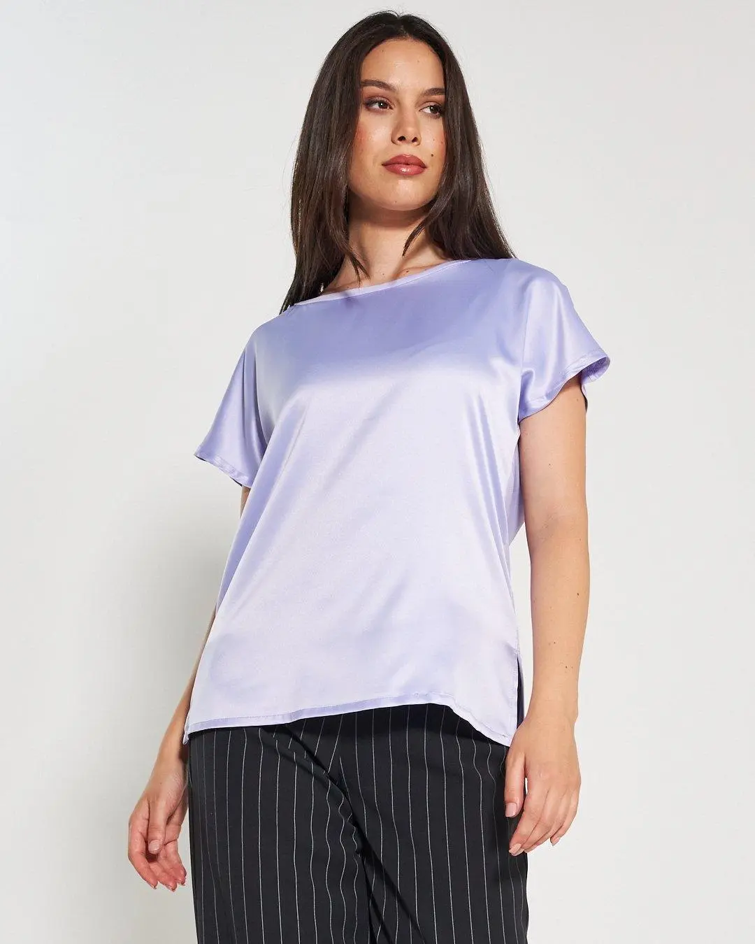 Blusa bi-materiale LILLA - Image 6