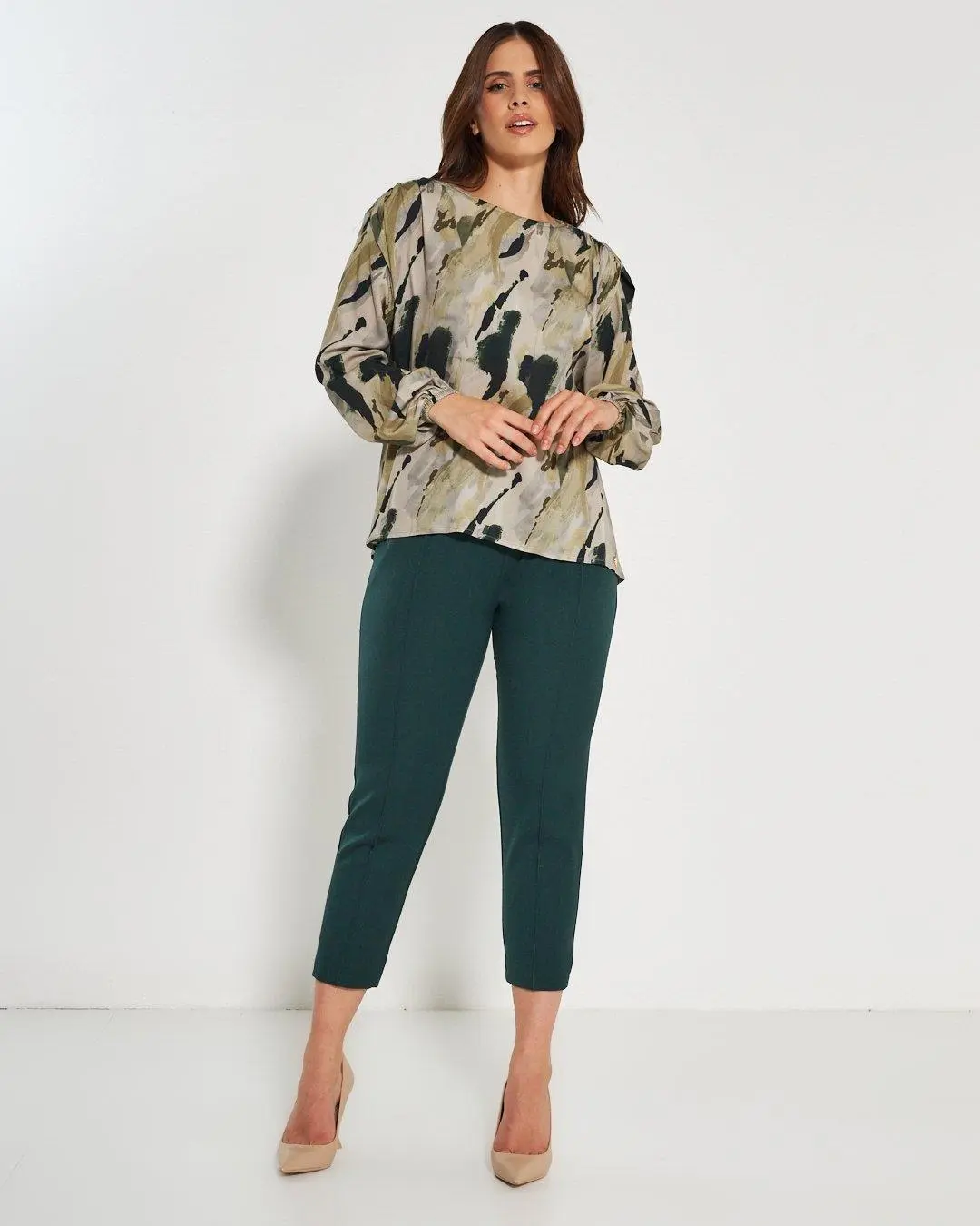 Blusa fantasia astratta VERDE BOSCO - Image 5