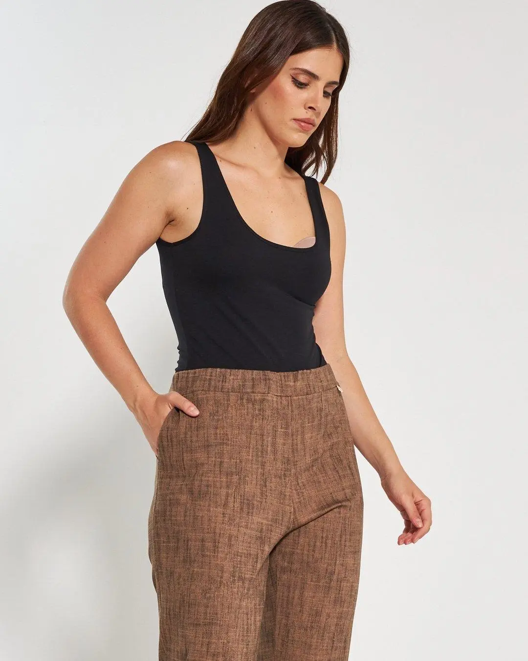 Pantalone fantasia astratta TABACCO - Image 6