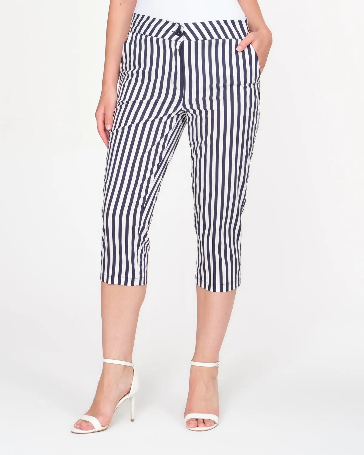 Pinocchietto righe in cotone BLU
