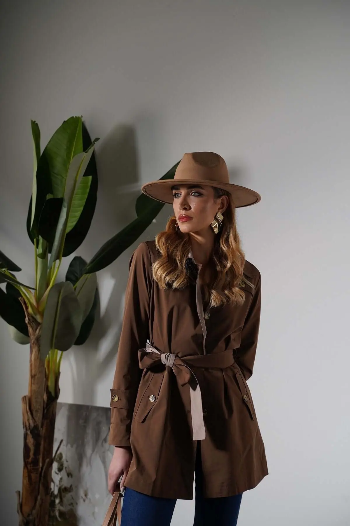 Trench in nylon bi-colore con cintura BEIGE - Image 7