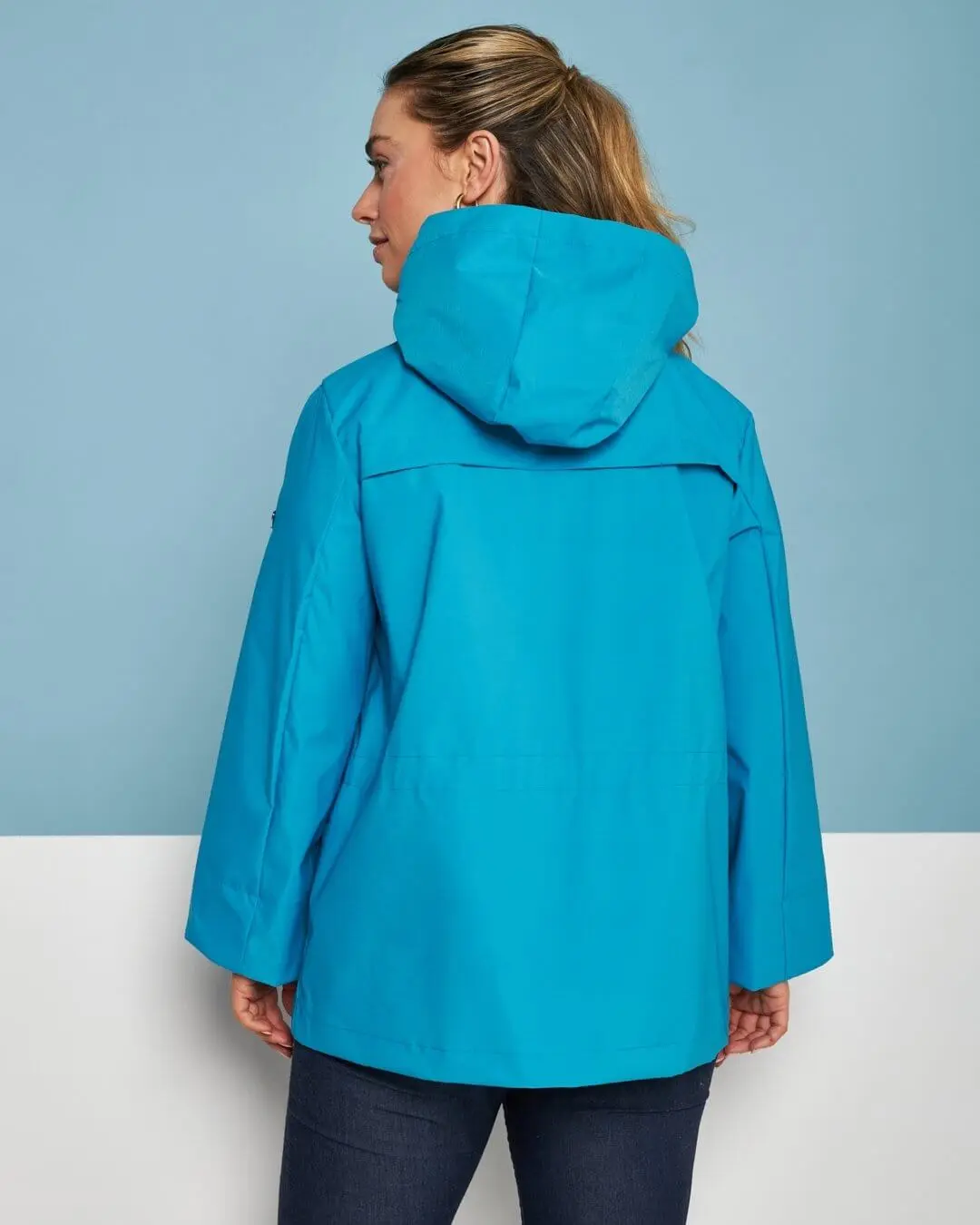 Parka leggero in nylon con cappuccio TURCHESE - Image 4