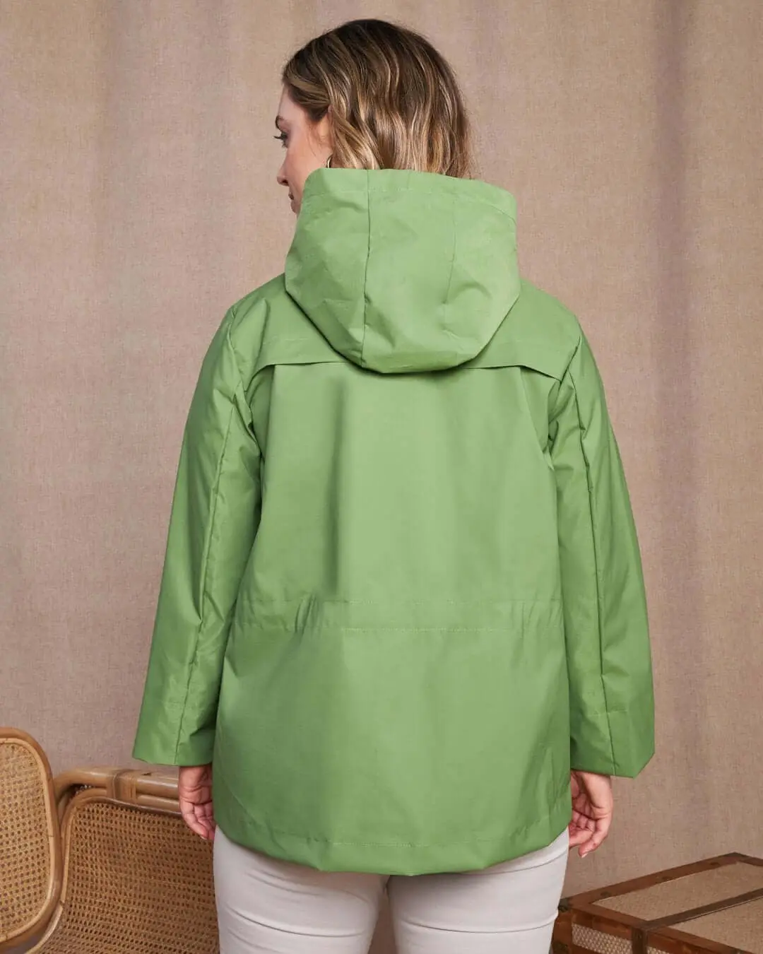 Parka leggero in nylon con cappuccio VERDE - Image 7