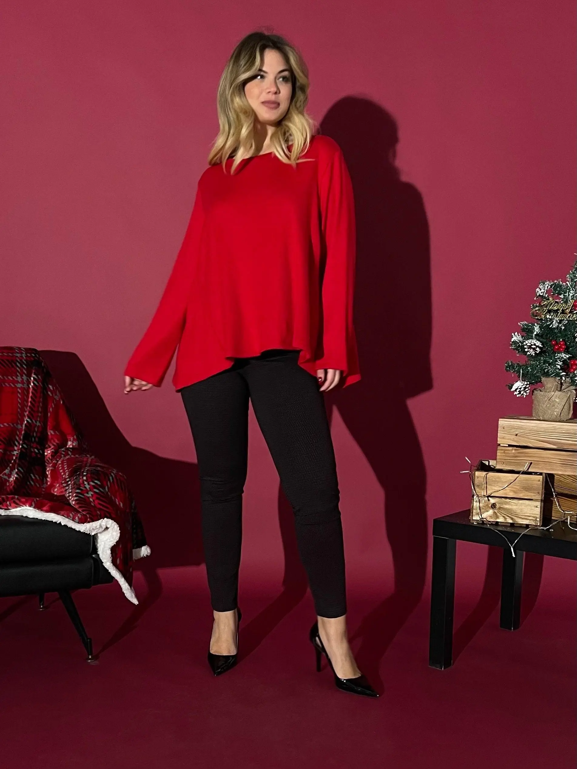 Maglia girocollo ROSSO