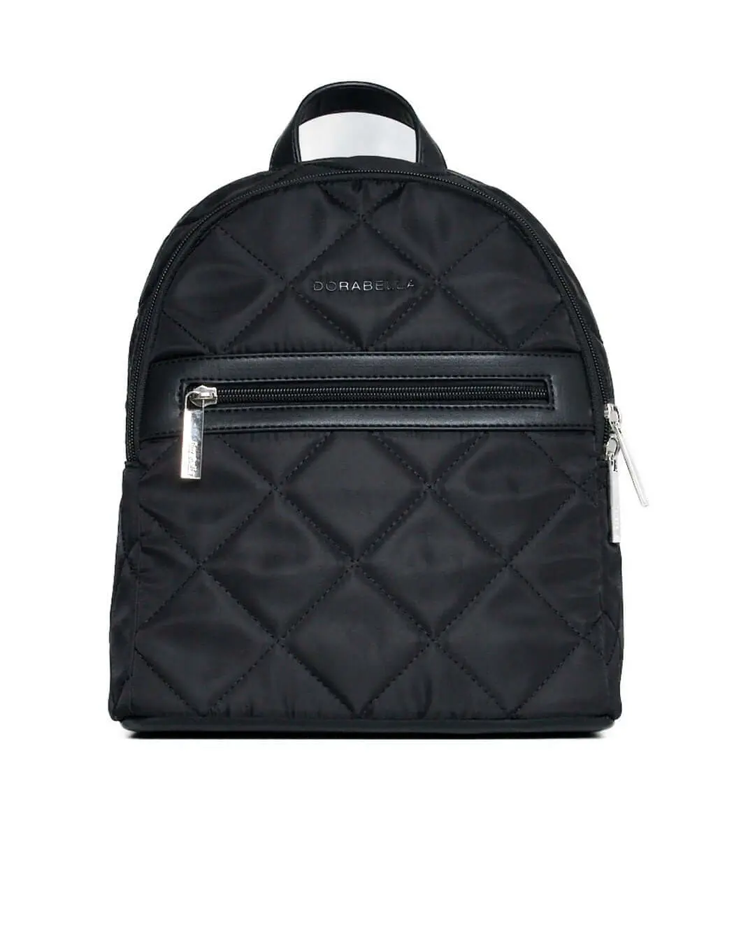 Zaino matelassé in nylon con profili in similpelle NERO