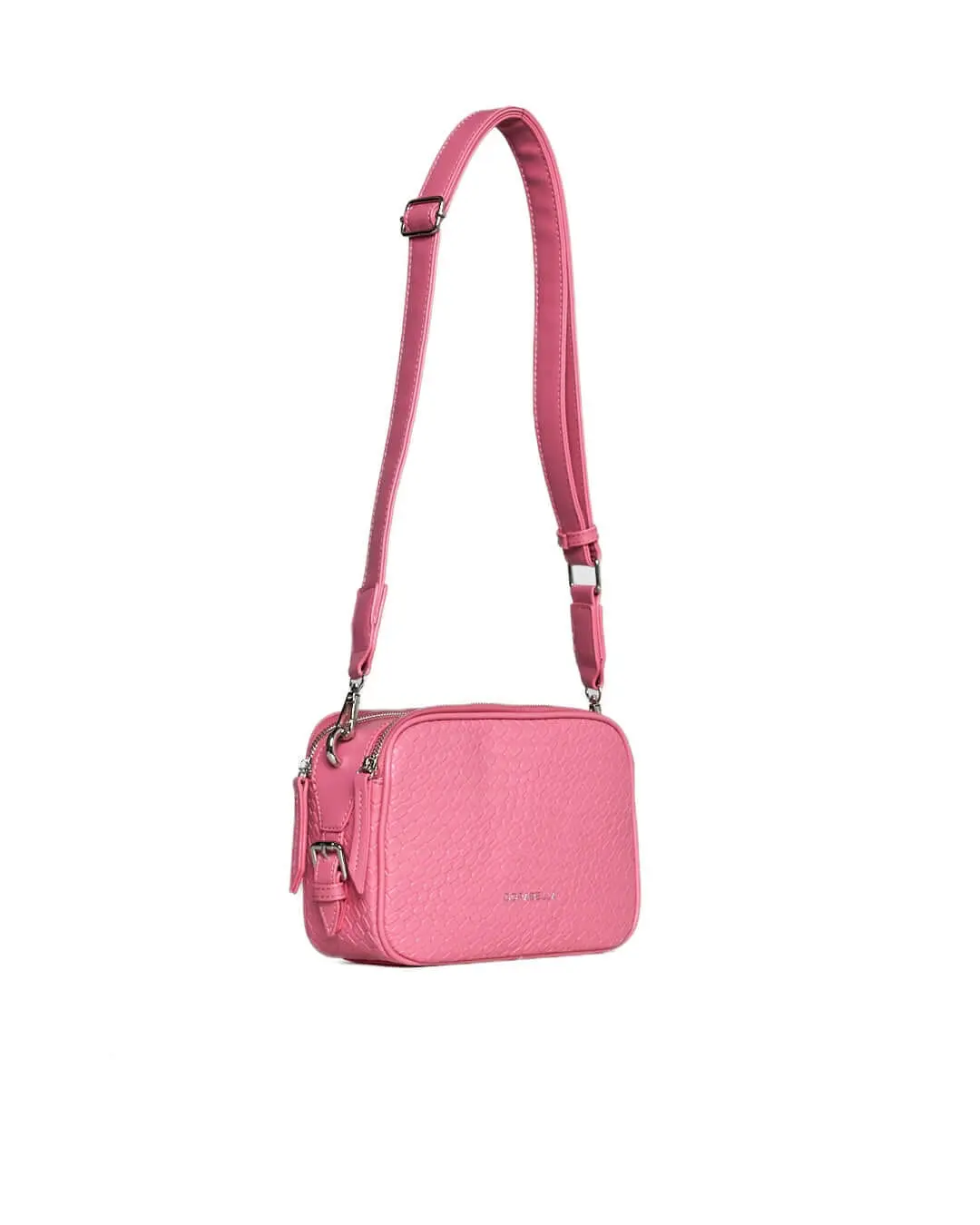 Borsa a spalla piccola in ecopelle con motivo ad intreccio con tracolla regolabile ROSA - Image 6