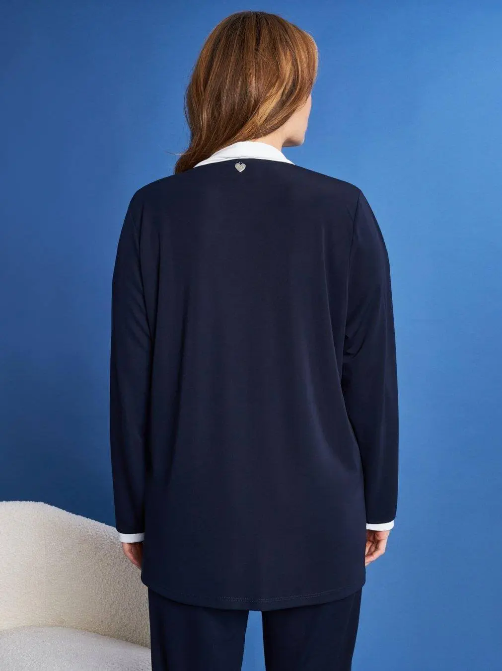 Twin set in jersey elasticizzato con profili a contrasto BLU - Image 9