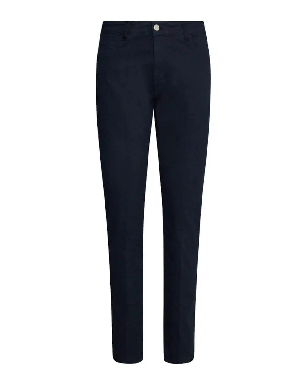 Pantalone cinque tasche a sigaretta in twill di cotone elasticizzato BLU - Image 2