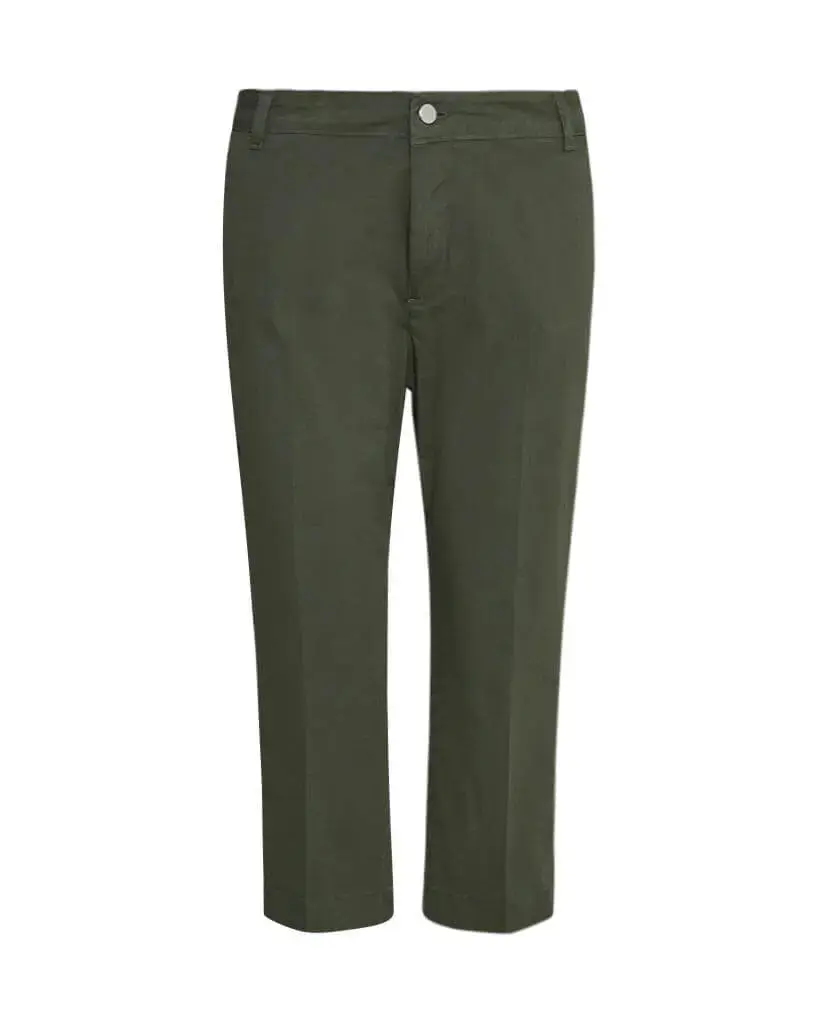 Pinocchietto in twill di cotone elasticizzato MILITARE