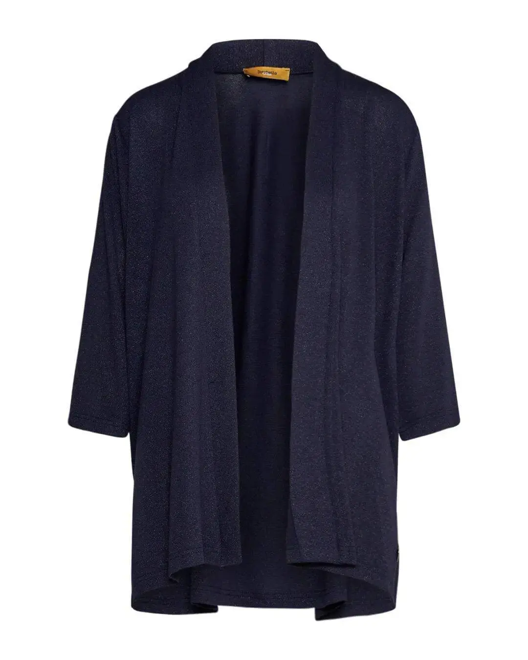 Cardigan aperto in maglia lurex di misto viscosa BLU