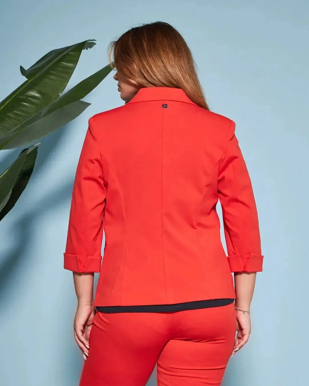Blazer corto senza revers in jersey punto Milano elasticizzato di misto cotone - Image 19