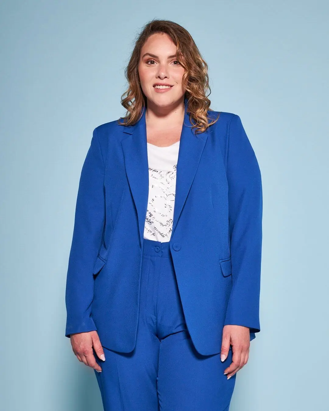 Blazer monopetto in cady tinta unita ROYAL BLUE - Image 4