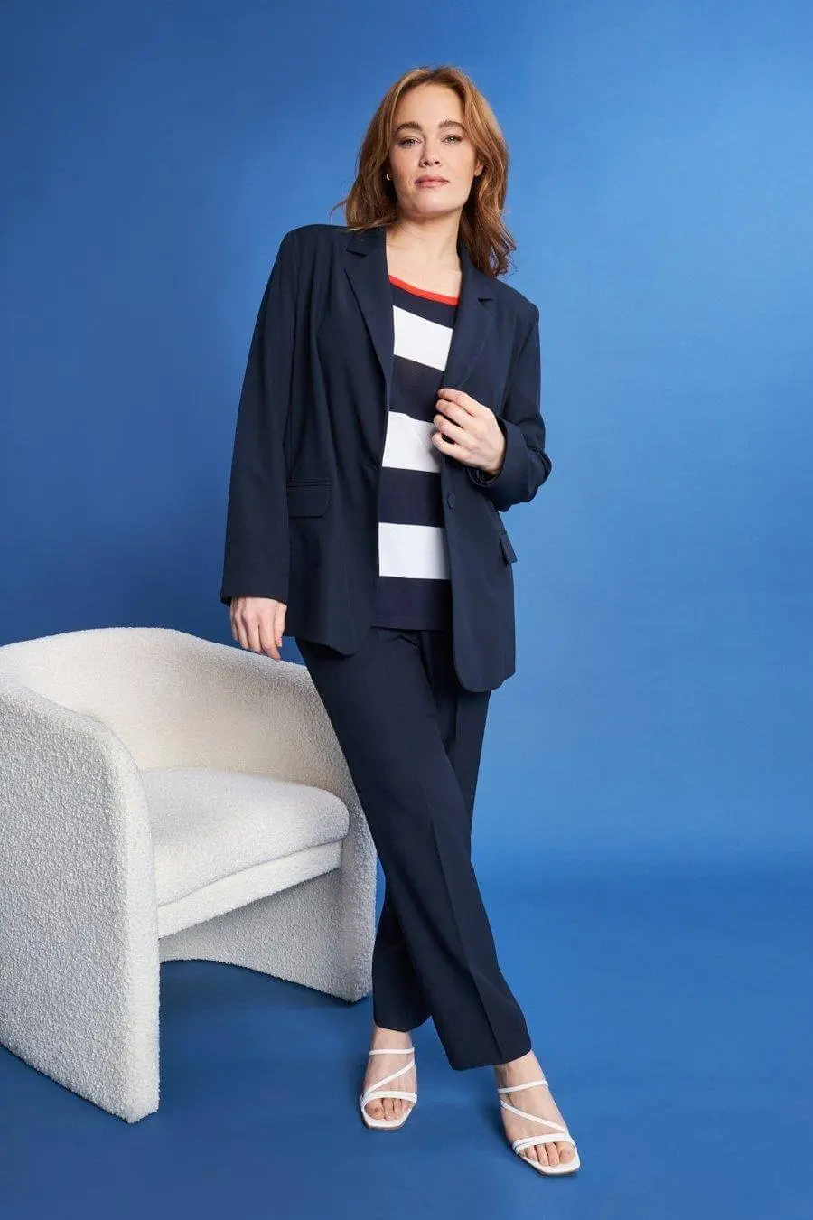 Blazer monopetto in cady tinta unita BLUE NAVY - Image 7