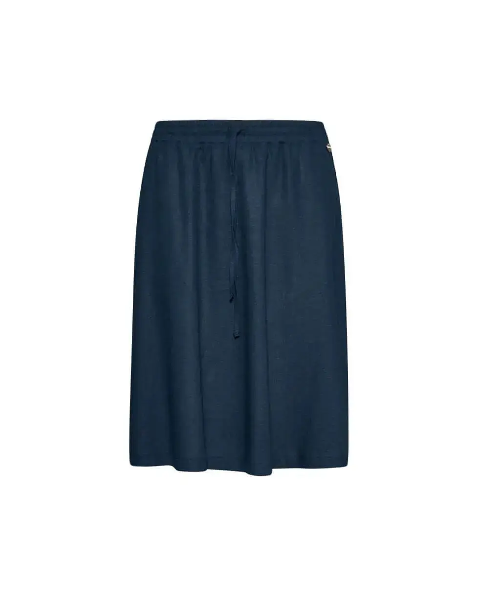 Gonna con coulisse in misto lino BLU