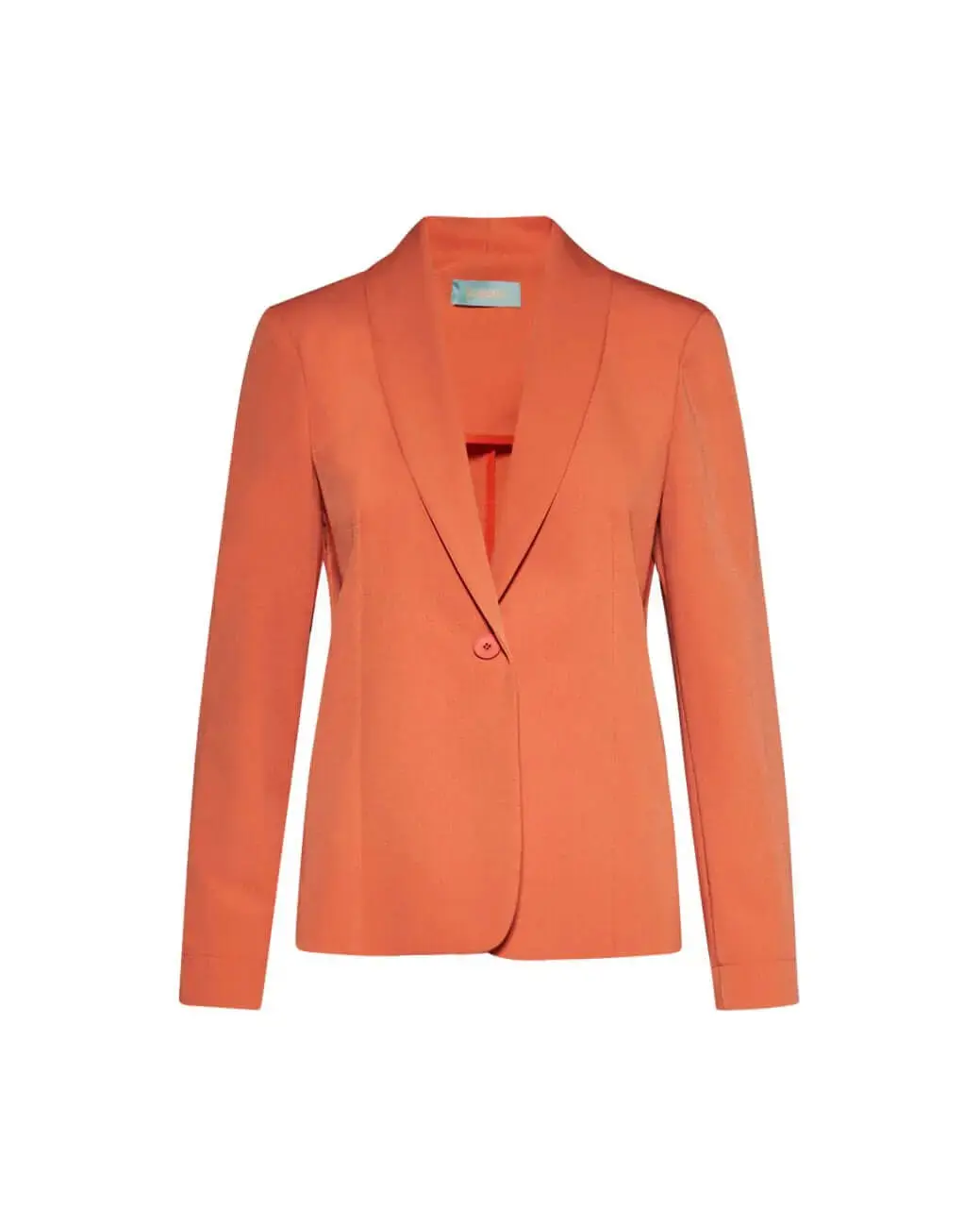 Blazer monopetto a manica lunga in cady elasticizzato tinta unita - Image 7