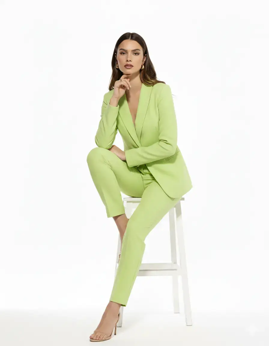 Pantalone a sigaretta in cady elasticizzato di misto viscosa tinta unita - Image 4