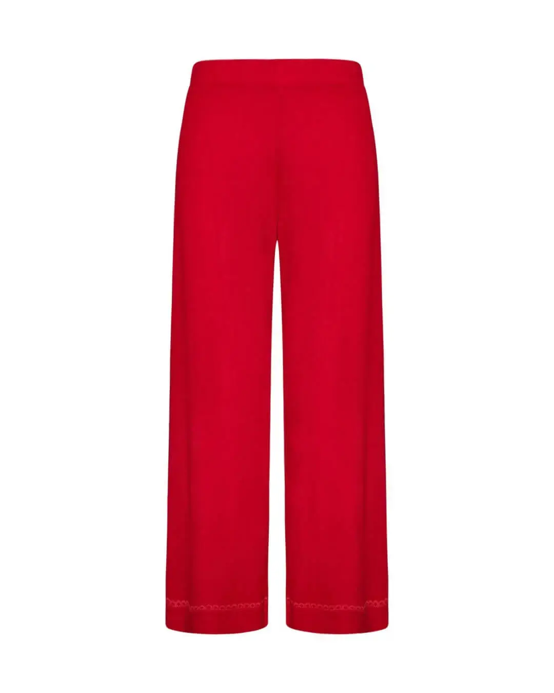 Pantalone in tinta unita con passamaneria in misto viscosa ROSSO INDIA