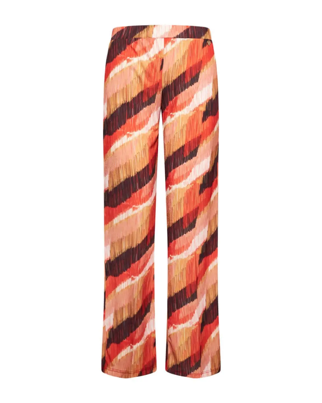 Pantalone zampetta in jersey elasticizzato con fantasia multicolore. ROSSO - Image 2