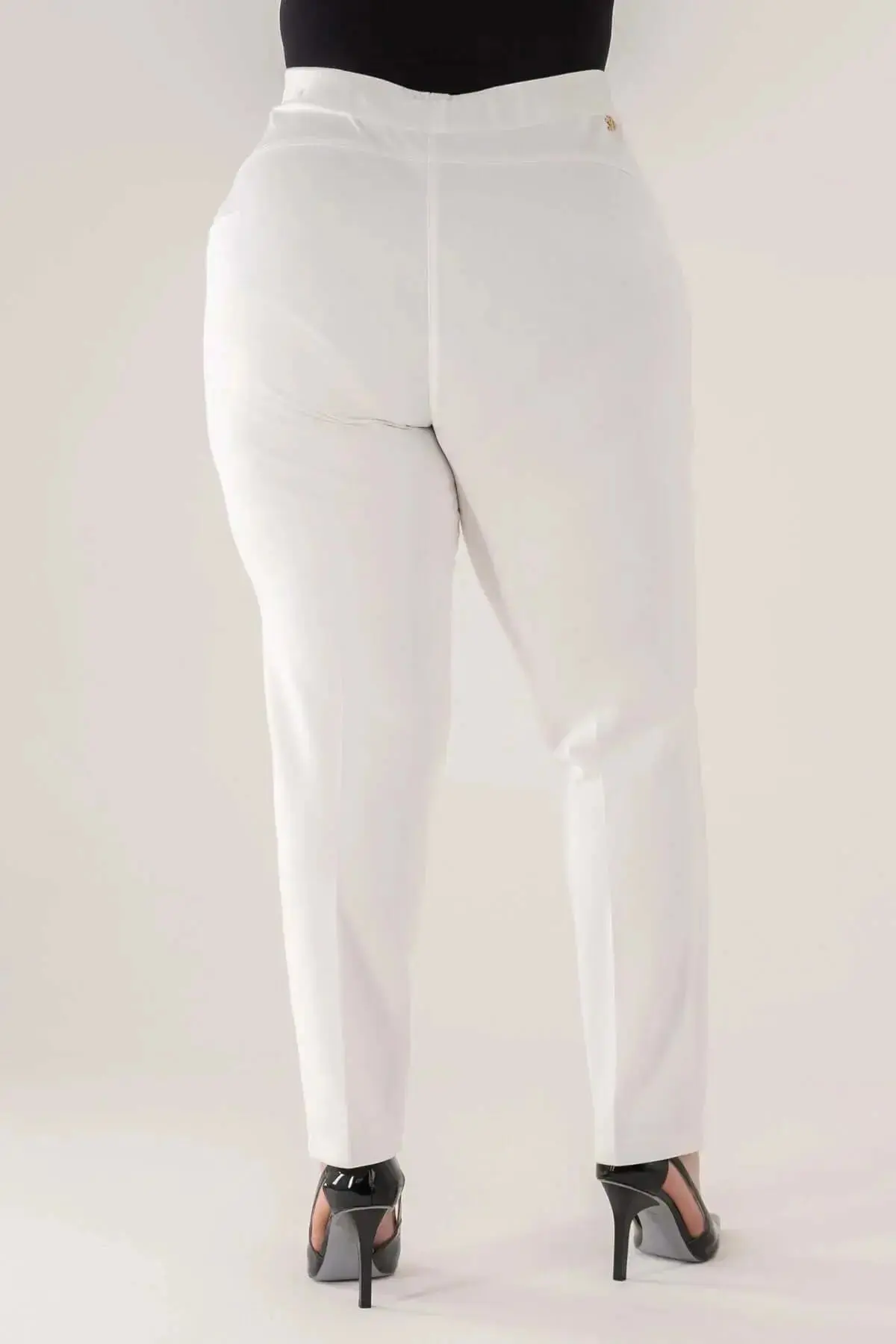 Pantalone skinny in twill di misto cotone elasticizzato tinta unita con tasche - Image 13