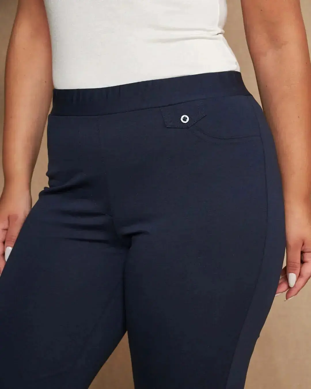Pantalone skinny in twill di misto cotone elasticizzato - Image 5