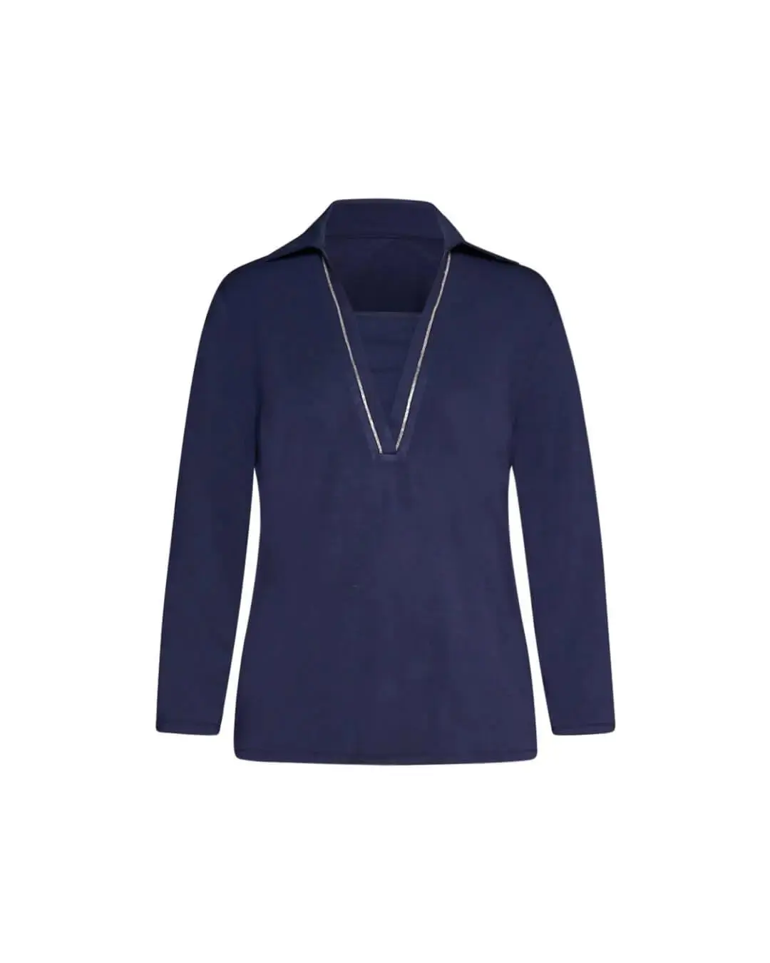 Maglia polo viscosa elasticizzata con lurex BLU
